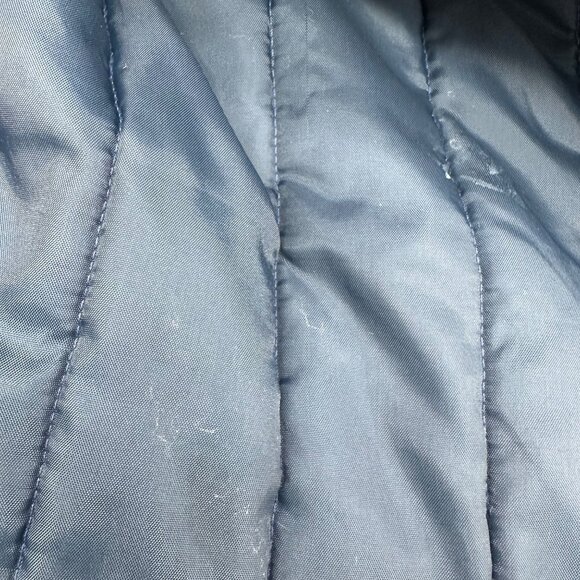 Vintage Vest Sears WorkN Leisure Quilted Nylon Blue Zip Up Pockets Retro 70s XL? - Picture 9 of 11